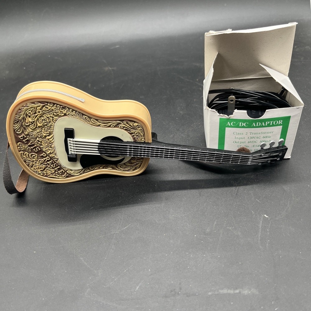 Animated Elvis Presley Limited Edition Blue Christmas Ac Adapter Guitar Only